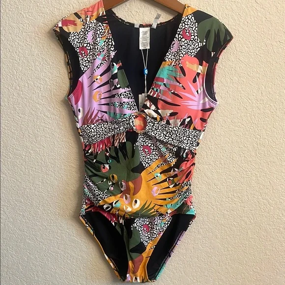NWT Bleu Rod Beattie Tropical Print Colorful Patterned Swimsuit - Picture 10 of 10